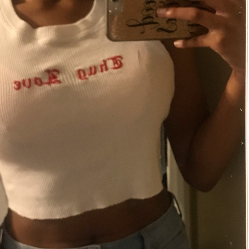 •none faded white crop top / tank top